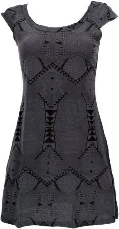 Guru-Shop Midikleid Ethno Minikleid, Goakleid mit Ärmelchen und.. alternative Bekleidung