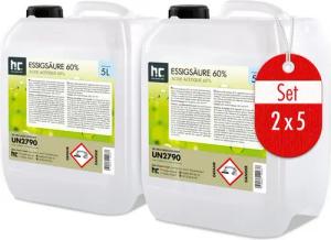 Höfer Chemie GmbH 2x 5 L Höfer Chemie® Essigsäure 60% in Kanistern Grundreiniger