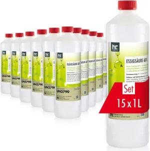 Höfer Chemie GmbH 15x 1 Liter Essigsäure 60% in Flaschen Grundreiniger
