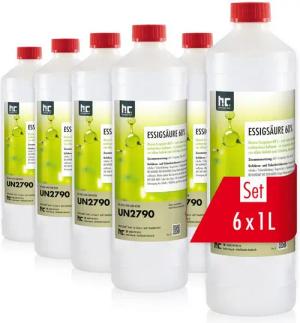 Höfer Chemie GmbH 6x 1 Liter Essigsäure 60% in Flaschen Grundreiniger