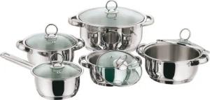 KING Topf-Set New Silver Line, Edelstahl (Set, 10-tlg., je 1 Kochtopf mit Deckel 16/18/20/24 cm, 1 Stieltopf 16 cm), Induktion