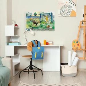 LuckyLinde Leinwandbild "Gemeinsam sind wir strark - Janosch", Tiere-Tiger-Sport-Schriftzug-Sprüche-little star-Motivationsbilder-Ente-Enten-Figuren-Filmfiguren-Bär, (1 St.), Exklusive JANOSCH Kindermotive