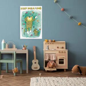 LuckyLinde Leinwandbild "Der kleine Tiger und seine Tigerente", Tiere-Tiger-Blumen-Blumenbilder-Schriftzug-Sprüche-Liebessprüche-little star-Motivationsbilder-Natur-Ente-Enten-Figuren-Filmfiguren, (1 St.), Exklusive JANOSCH Kindermotive