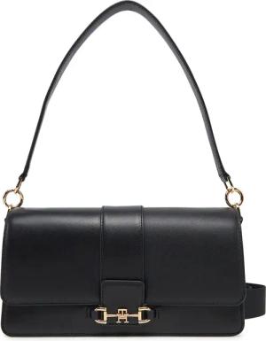 Tommy Hilfiger Handtasche Heritage Leather Conv Crossover AW0AW17399 Schwarz