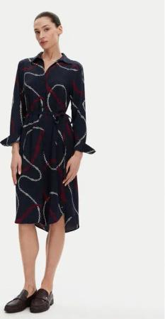 Tommy Hilfiger Hemdkleid WW0WW44665 Dunkelblau Regular Fit