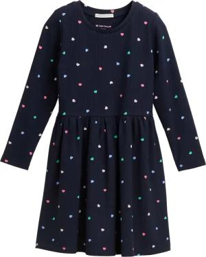 TOM TAILOR Mädchen Mini-Kleid mit Muster, blau, Gemustert, Gr. 92/98