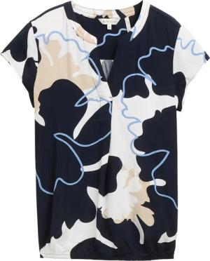 TOM TAILOR Damen Bluse mit Muster, blau, Geblümt, Gr. 46