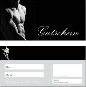 LYSCO Geschenkkarte Geschenkgutscheine sportlicher Mann (Mann-661), Fitnessstudio Fitness Sport Waschbettbauch