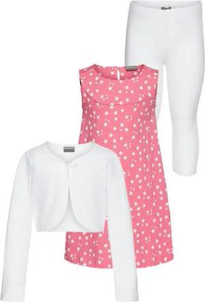 KIDSWORLD Bolero, Kleid & Leggings 3tlg. Set, Komplett Outfit mit Sternenmuster (Set, 3-tlg) mit niedlicher Bolero-Jacke