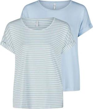 ONLY T-Shirt Damen Top MOSTER Regular Fit (2-tlg) Basic Kurzarm Tee Shirt mit Rundhalsausschnitt
