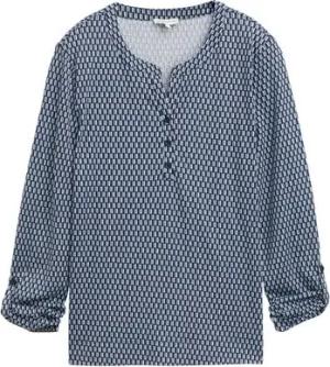 TOM TAILOR T-Shirt Henley Langarmshirt mit Muster