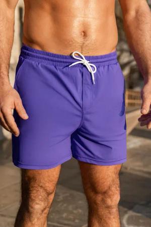 Lila Herren-Badehose mit Kordelzug