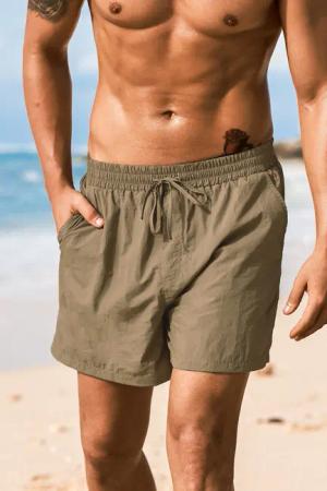 Olivenfarbene Herren-Badehose