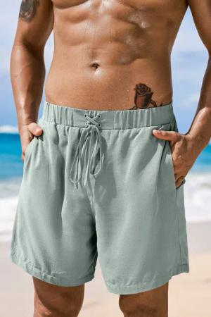 Graue Herren-Badehose mit Kordelzugbund