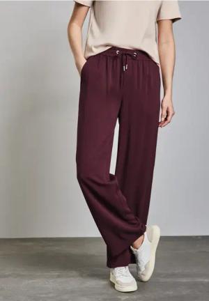 Street One Frauen Wide Leg Twill Hose in Rot, Gr: 32