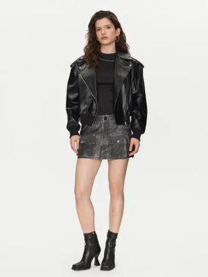 HUGO Jacke aus Kunstleder Alipha-1 50530031 Schwarz Relaxed Fit