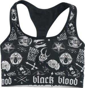 Black Blood by Gothicana Bikini-Oberteil - Bikinioberteil mit Okkulten Symbolen - S bis XXL - für Damen - Größe XXL - schwarz