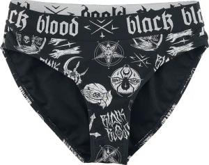 Black Blood by Gothicana Bikini-Unterteil - Bikiniunterteil mit Okkulten Symbolen - S bis XXL - für Damen - Größe M - schwarz