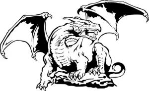 Wandtattoodesign Wandtattoo Drache Nr. 4 Variante B Größe 100x60cm (1 St), Selbstklebend