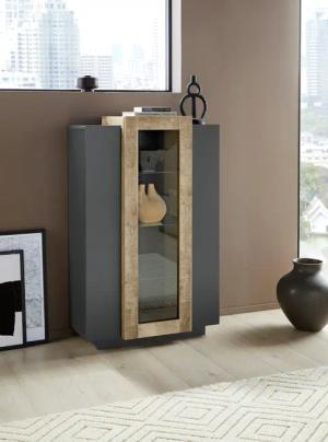 INOSIGN Vitrine "Coro, Vitrine, Glasvitrine, Vitrinenschrank, Stauraumvitrine", 3 Türen davon 1 Glastür, 9 Fächer, Doppeltiefe, Höhe 120,5cm