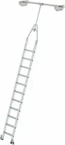 MUNK Aluminium-Regalleiter für Doppelregal drehbar 11 Stufen