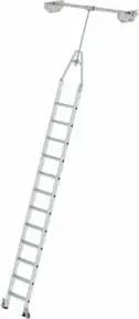 MUNK Aluminium-Regalleiter für Doppelregal drehbar 12 Stufen