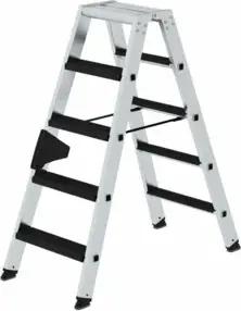 MUNK Aluminium-Stehleiter beidseitig begehbar relax step 2 x 5 Stufen