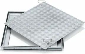 ZARGES Schachtabdeckung Stahl verzinkt 600 x 400 mm Außenmaß 760 x 560 mm