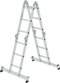 MUNK Aluminium-Vielzweckleiter 4-teilig nivello®-Traverse 4 x 3 Sprossen
