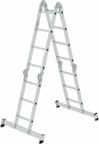 MUNK Aluminium-Vielzweckleiter 4-teilig nivello®-Traverse 2 x 3 + 2 x 4 Sprossen