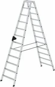 MUNK Aluminium-Stehleiter beidseitig begehbar 2 x 12 Stufen