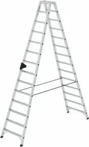 MUNK Aluminium-Stehleiter beidseitig begehbar 2 x 14 Stufen