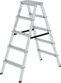 MUNK Aluminium-Stehleiter ML beidseitig begehbar 2 x 5 Stufen