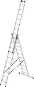 MUNK Aluminium-Mehrzweckleiter 3-teilig nivello®-Traverse 3 x 10 Sprossen