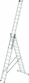 MUNK Aluminium-Mehrzweckleiter 3-teilig nivello®-Traverse 3 x 12 Sprossen