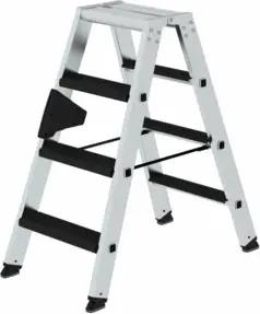MUNK Aluminium-Stehleiter beidseitig begehbar relax step 2 x 4 Stufen