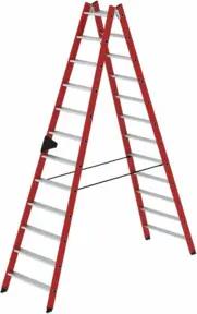 MUNK Kunststoff-Stehleiter beidseitig begehbar 2 x 12 Stufen