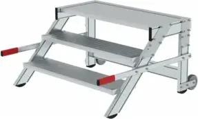 MUNK Aluminium-Arbeitspodest fahrbar Aluminium Stufenbreite 1000 mm 3 Stufen