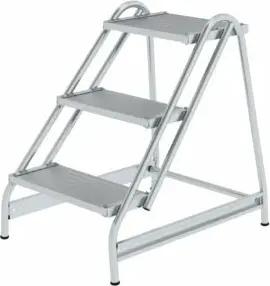 MUNK Aluminium-Arbeitspodest einseitig begehbar Aluminium 3 Stufen