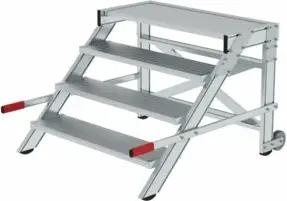 MUNK Aluminium-Arbeitspodest fahrbar Aluminium Stufenbreite 1000 mm 4 Stufen