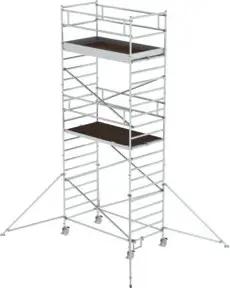 MUNK Alu-Rollgerüst mit verstellbaren Auslegern und Doppelplattform Plattform-Höhe 5,35 m Länge 2,45 m