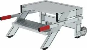 MUNK Aluminium-Arbeitspodest fahrbar Aluminium Stufenbreite 600 mm 2 Stufen