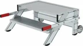 MUNK Aluminium-Arbeitspodest fahrbar Aluminium Stufenbreite 800 mm 2 Stufen
