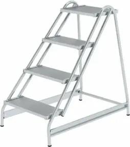 MUNK Aluminium-Arbeitspodest einseitig begehbar Aluminium 4 Stufen