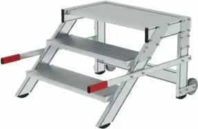 MUNK Aluminium-Arbeitspodest fahrbar Aluminium Stufenbreite 800 mm 3 Stufen