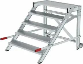 MUNK Aluminium-Arbeitspodest fahrbar Aluminium Stufenbreite 1000 mm 5 Stufen
