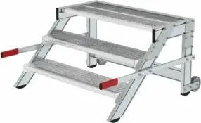 MUNK Aluminium-Arbeitspodest fahrbar Stufenbreite 1000 mm 3 Stufen