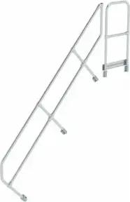 MUNK zweiter Handlauf Aluminium-Treppe mit Plattform 45° 9 Stufen