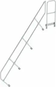 MUNK zweiter Handlauf Aluminium-Treppe mit Plattform 45° 11 Stufen