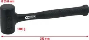 KS Tools Rückschlagfreier Schonhammer, 1270g